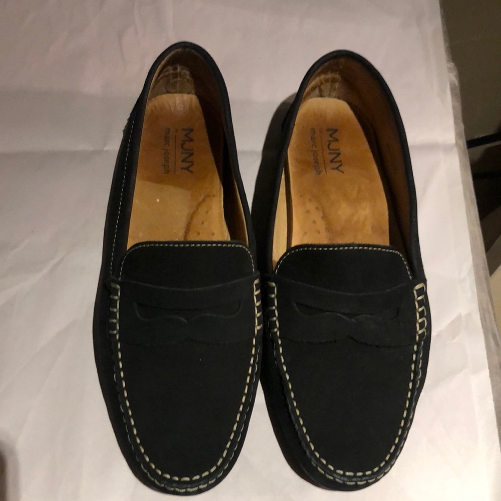 MJNY used nubuck driving penny loafers